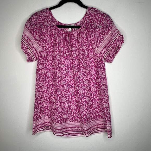 Joie Mauve Pink Floral Peasant Top Size XS - Picture 2 of 7